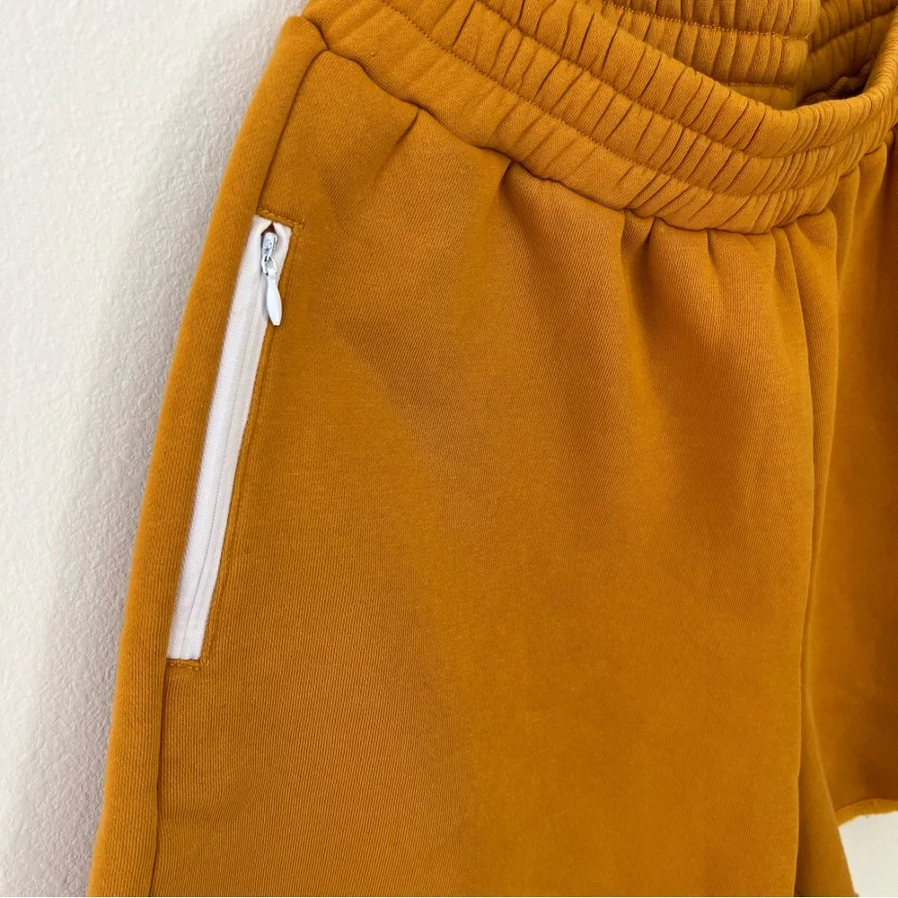 The Mayfair Group Chill Out high waist dark yellow fleece shorts Size 12 - Picture 5 of 10